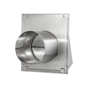 Lambro 3460MS-6 6 Inch Aluminum Wall Exhaust Hood Bath Fan Vent – Damper – Wire Mesh Screen – 6 Inch Pipe