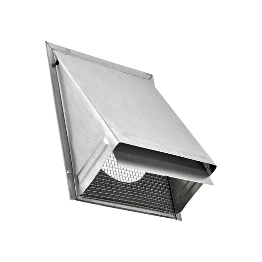 Lambro 3480MSNT 8 Inch Aluminum Wall Exhaust Hood Exhaust Vent – Damper – Wire Mesh Screen – Flush Mount