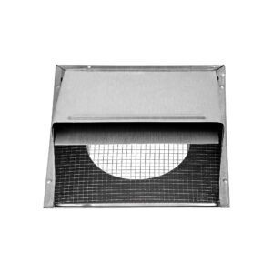 Lambro 3480MSNT 8 Inch Aluminum Wall Exhaust Hood Exhaust Vent – Damper – Wire Mesh Screen – Flush Mount