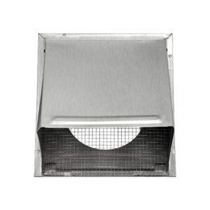 Lambro 3480NDMSNT 8 Inch Aluminum Wall Fresh Air Intake Vent – Wire Mesh Screen (No Damper) – Flush Mount