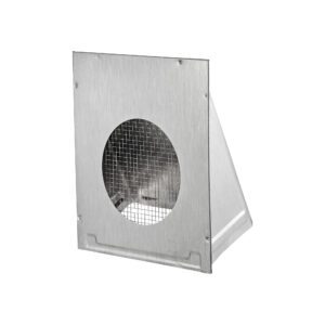 Lambro 3480NDMSNT 8 Inch Aluminum Wall Fresh Air Intake Vent – Wire Mesh Screen (No Damper) – Flush Mount