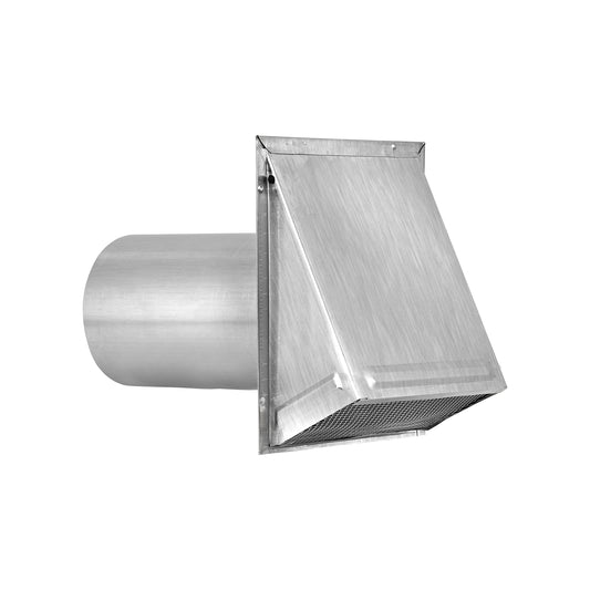 Lambro 3480S-11 8 Inch Aluminum Exhaust Wall Hood Vent – 11 Inch Pipe – Screen