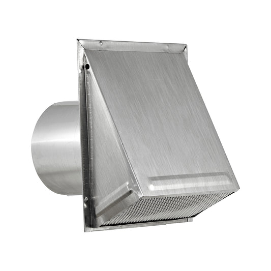 Lambro 3470S-6 7 Inch Aluminum Exhaust Wall Hood Vent – 6 Inch Pipe – Screen