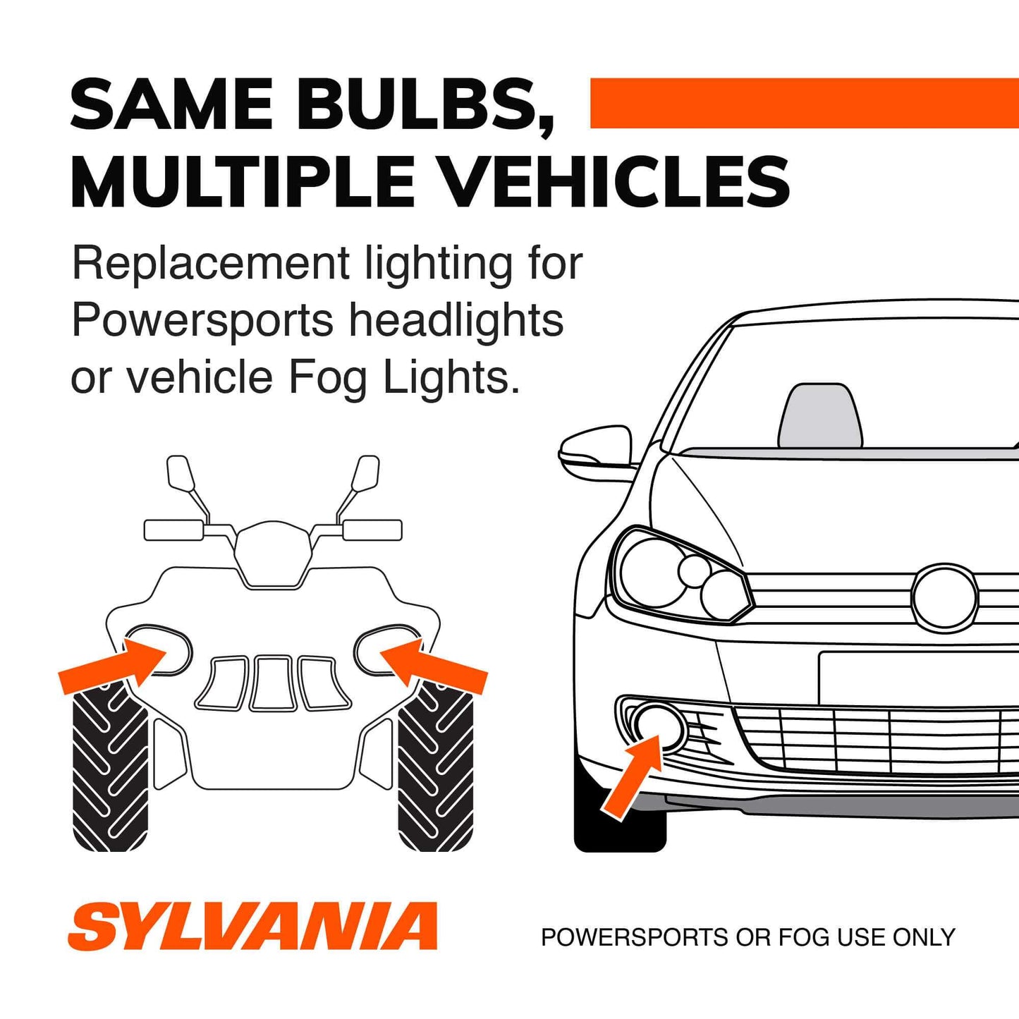 Sylvania 9003 Led Fog & Powersports Bulb, 2 Pack