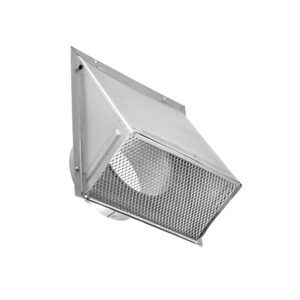 Lambro 3460S 6 Inch Aluminum Wall Exhaust Hood Bath Fan Vent – Damper – Screen – 3 Inch Pipe