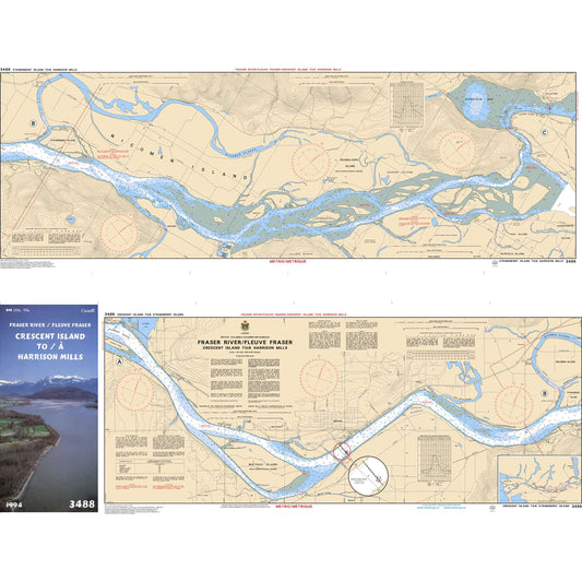 Paradise Clay CAN3488 CHS Chart Fraser River/Fleuve Fraser, Crescent Island to/ Harrison Mills