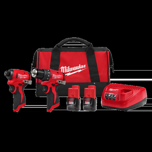Milwaukee Tool 3494-22 M12 Subcompact Brushless Drill/Driver Impact Driver Kit, 1 EA