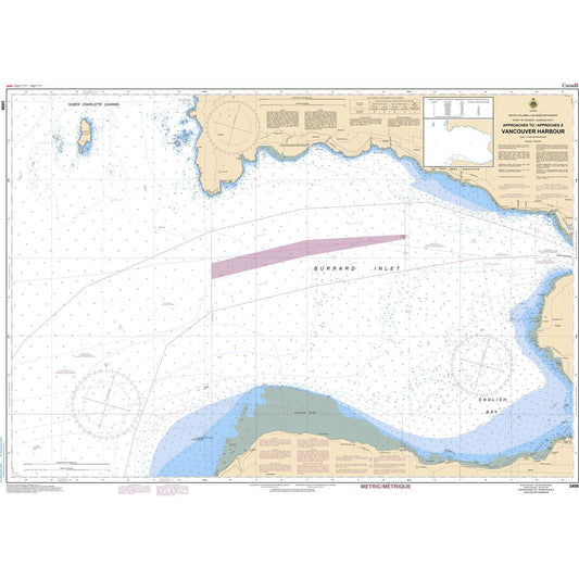 Paradise Clay CAN3496 CHS Chart 3496 - Approaches to/Approches Vancouver Harbour
