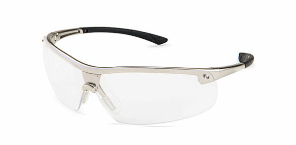 Gateway Safety 34GM79 Ingot Safety Glasses - Metal-Look Lightweight Safety Eyewear with Soft Rubber Temples