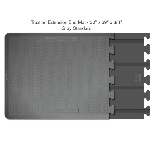 Smart Step 34TRXEGRY Traxtion Performance Mats - Extension Systems, 32" x 39"x 3/4", End Piece Gray