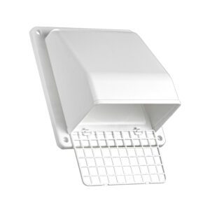 Lambro 351W 6 Inch White Plastic Wall Exhaust Or Air Intake Vent – Hinged Screen – (Removable Damper)