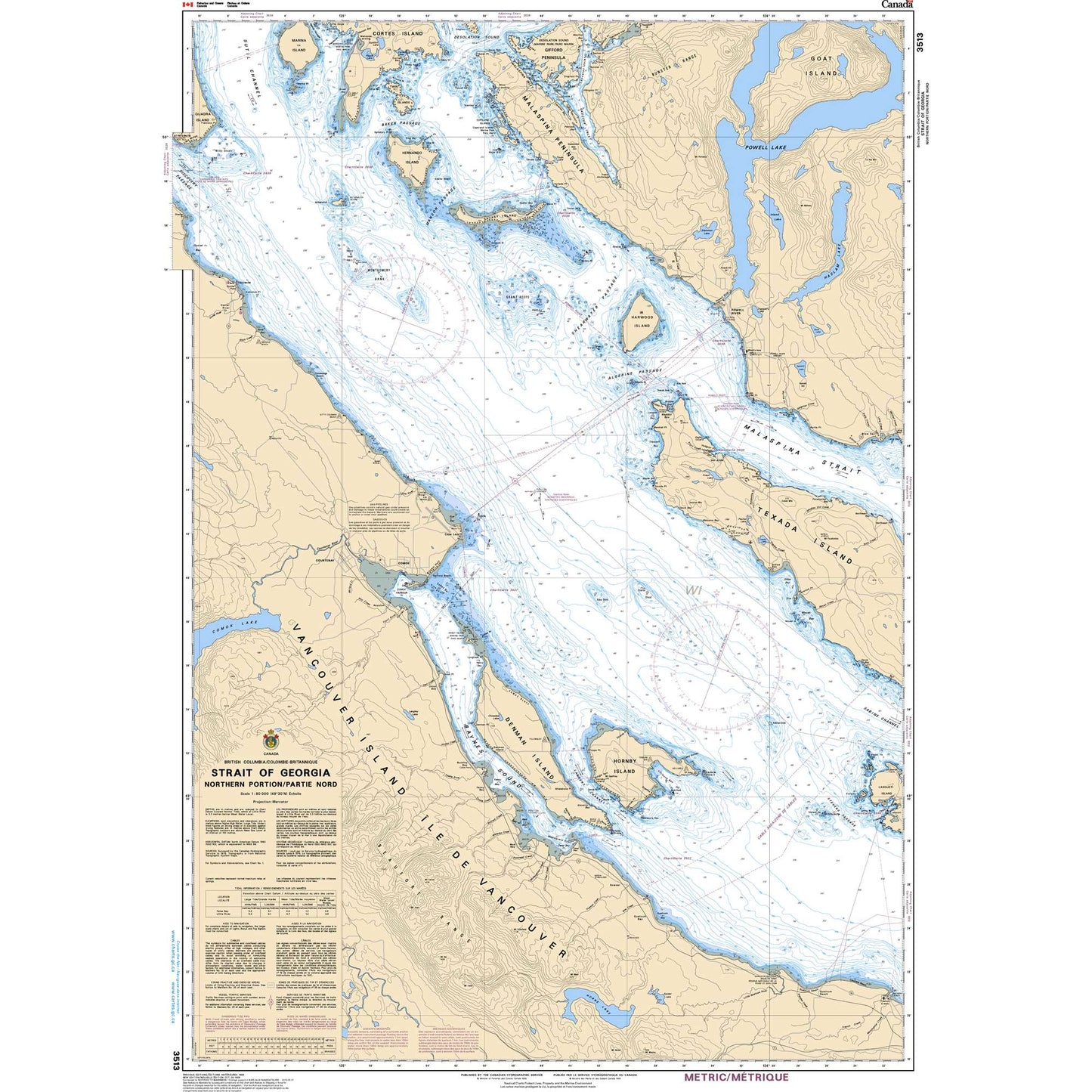 Paradise Clay CAN3513 CHS Chart Strait of Georgia, Northern Portion/Partie Nord
