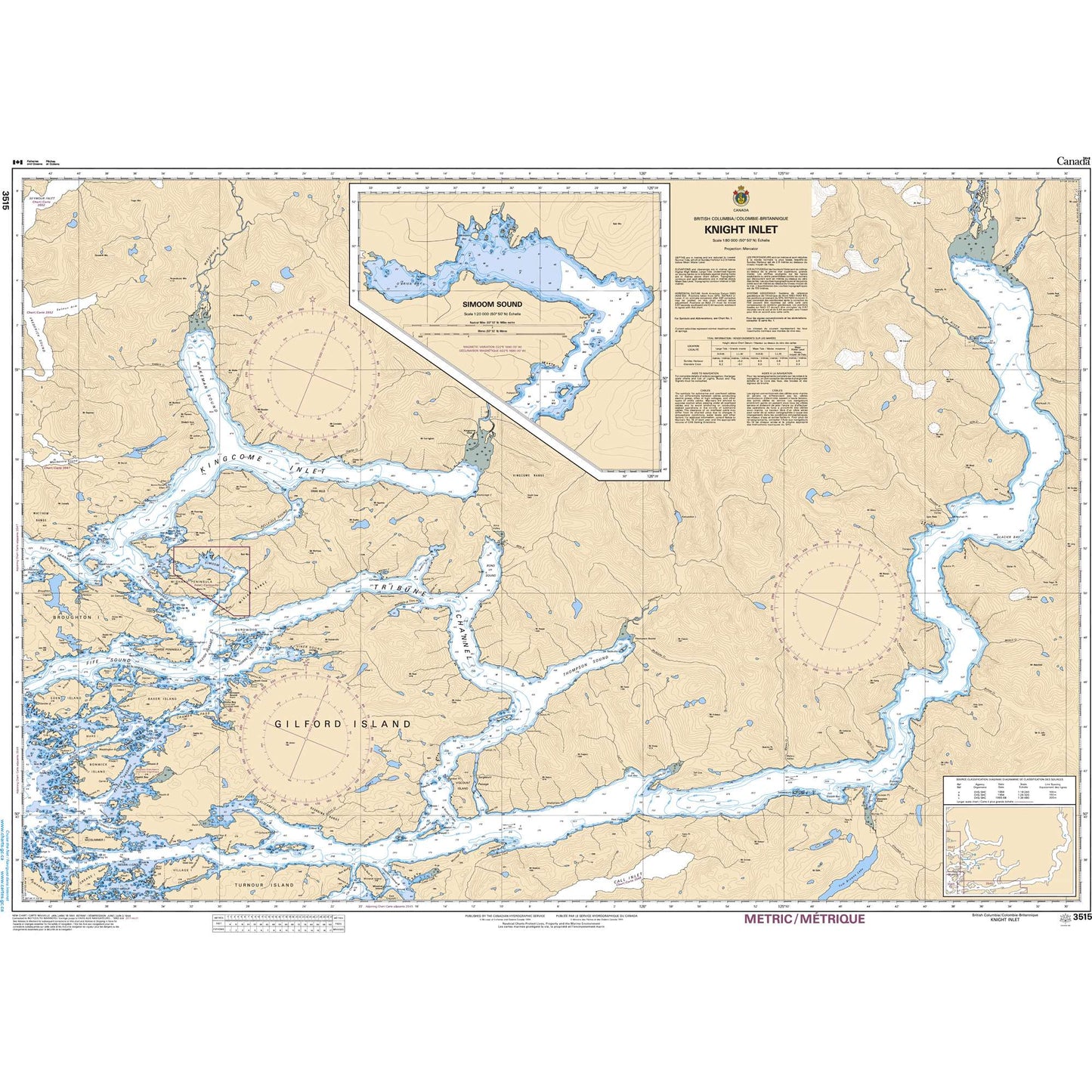 Paradise Clay CAN3515 CHS Chart Knight Inlet
