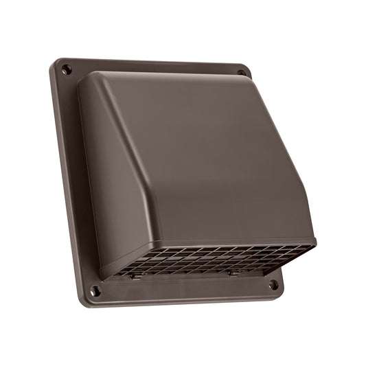 Lambro 351B 6 Inch Brown Plastic Wall Exhaust Or Air Intake Vent – Hinged Screen – (Removable Damper)