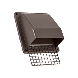 Lambro 389B 8 Inch Brown Plastic Wall Exhaust Or Air Intake Vent – Hinged Screen – (Removable Damper)