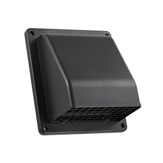 Lambro 3510BL 6 Inch Black Plastic Wall Exhaust Or Air Intake Vent – Hinged Screen – (Removable Damper)