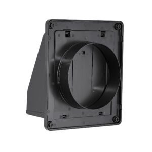 Lambro 389BL 8 Inch Black Plastic Wall Exhaust Or Air Intake Vent – Hinged Screen – (Removable Damper)