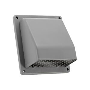 Lambro 351GR-R 6 Inch Gray Plastic Wall Exhaust Or Air Intake Vent – Hinged Screen – (Removable Damper) – (Retail)