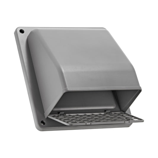 Lambro 351GR 6 Inch Gray Plastic Wall Exhaust Or Air Intake Vent – Hinged Screen – (Removable Damper)