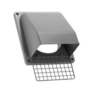 Lambro 3510G 6 Inch Gray Plastic Wall Exhaust Or Air Intake Vent – Hinged Screen – (Removable Damper)