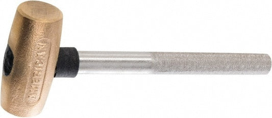 American Hammer AM2BRPG Non-Marring Hammer, 2 lb, 1-1/2" Face Dia, Brass Head