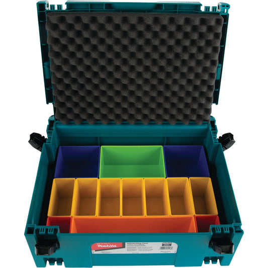 Makita P-83652 MAKPAC Interlocking Case Insert Tray with Colored Compartments and Foam Lid