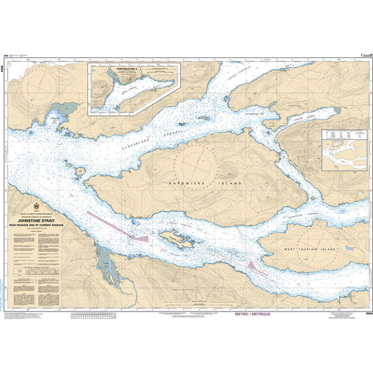 Paradise Clay CAN3544 CHS Chart Johnstone Strait, Race Passage and/et Current Passage
