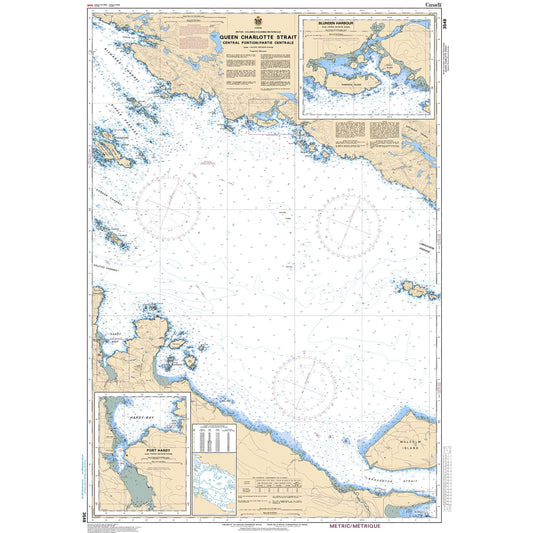 Paradise Clay CAN3548 CHS Chart Queen Charlotte Strait, Central Portion/Partie Centrale