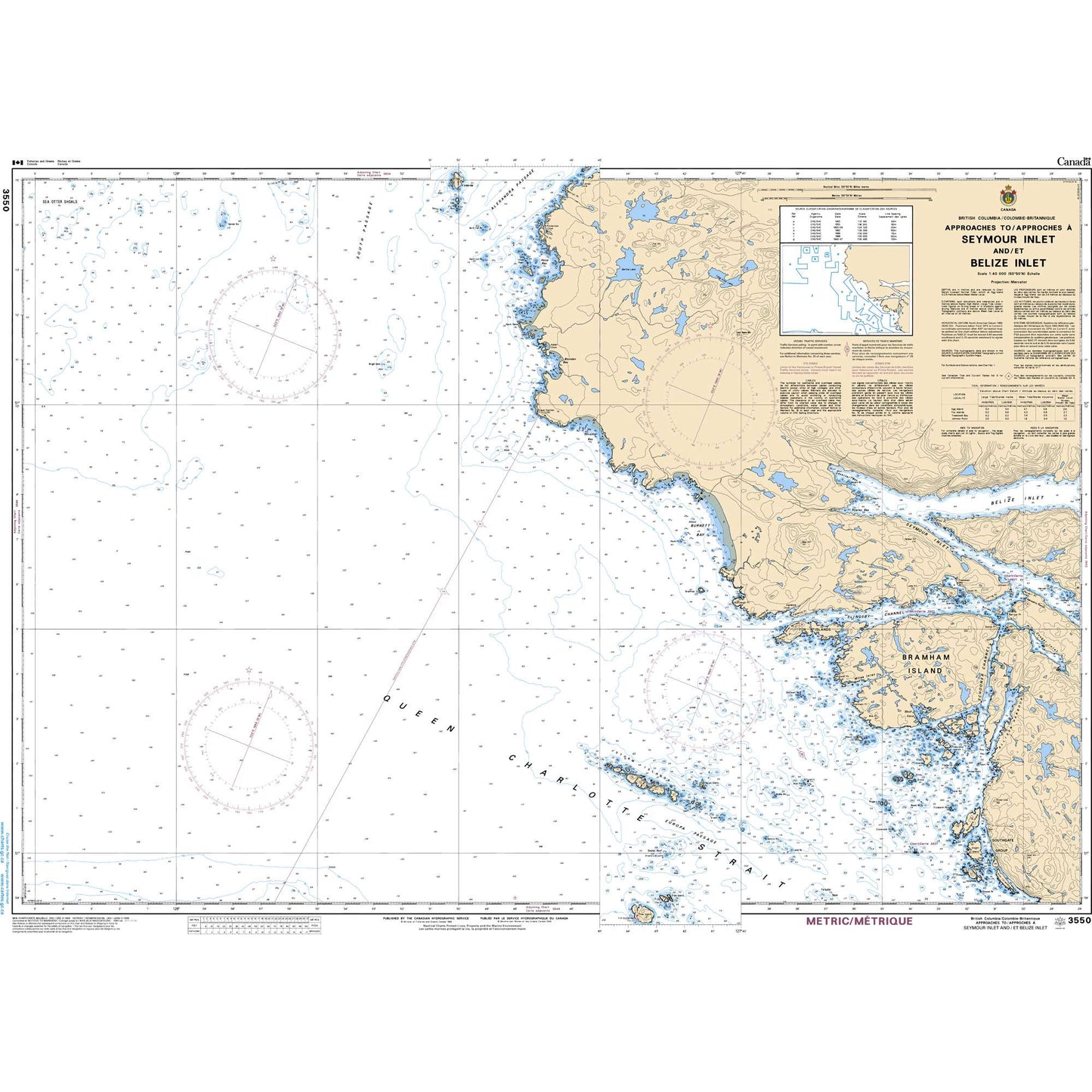 Paradise Clay CAN3550 CHS Approaches to/Approches Seymour Inlet and/et Belize Inlet