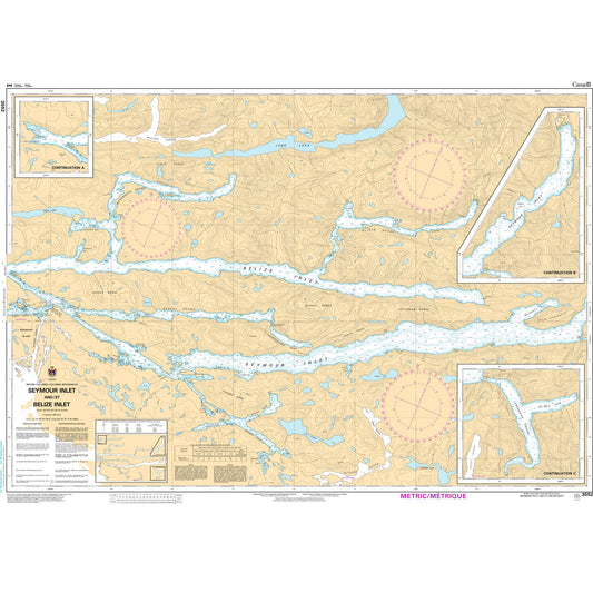 Paradise Clay CAN3552 CHS Chart Seymour Inlet and/et Belize Inlet