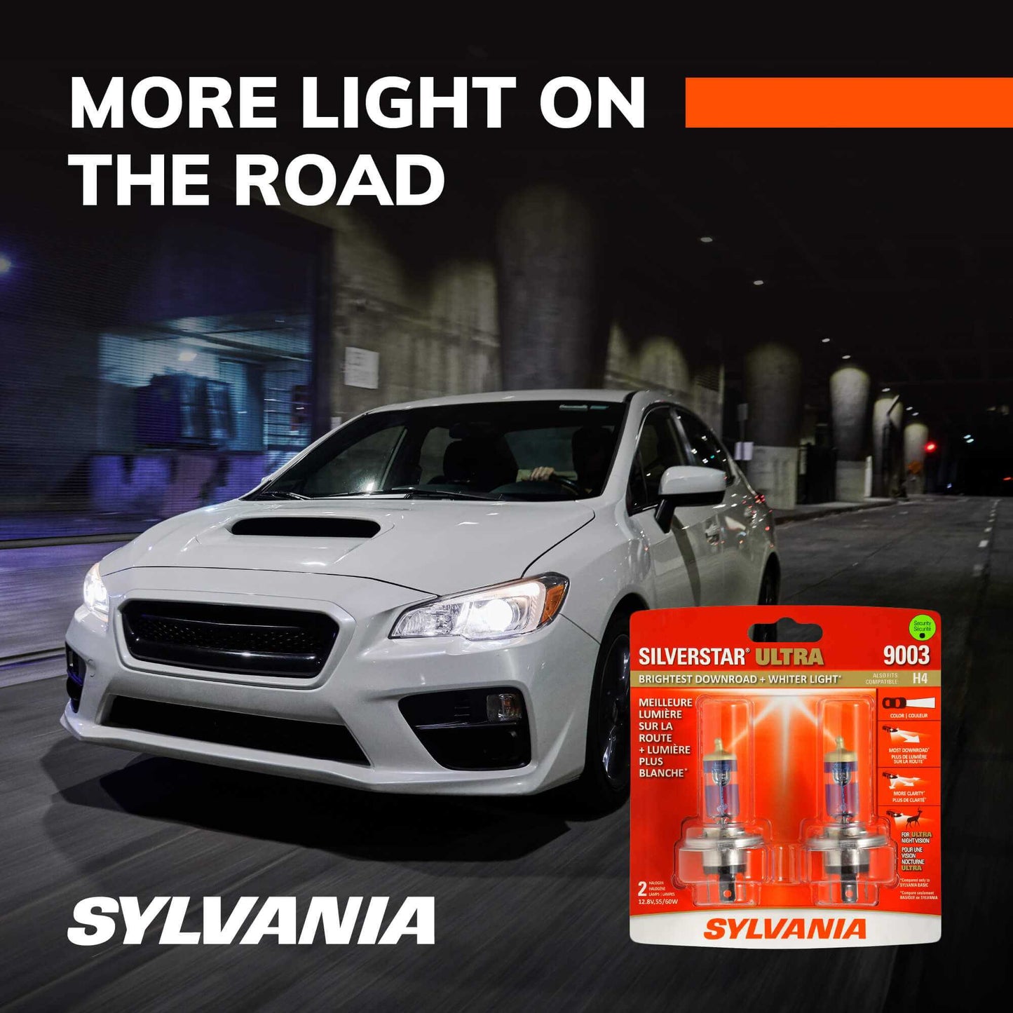 Sylvania Automotive 35610 Sylvania 9003 Silverstar Ultra Halogen Headlight Bulb, 2 Pack