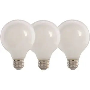 Feit Electric G2560W950CA/FIL/3/RP 5.5W (60W Replacement) Daylight (5000K) E26 Base G25 Globe Dimmable White Enhance Glass Filament LED (3-Pack)