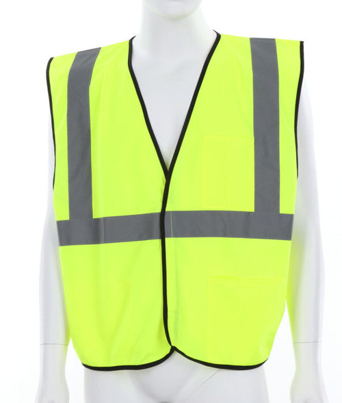 MCR Safety VCL2SLXL Luminator® Series Hi-Vis Reflective Lime Safety Vest Meets ANSI/ISEA 107 2020 Standard Type R Class 2 Compliant  Solid Fabric with 2 Inch Silver Stripes Hook and Loop Front Closure (1 EA)
