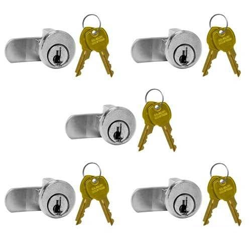 Mailboxes 3590-5 Standard Locks - Replacement for Salsbury Vertical Mailbox Door with 2 Keys per Lock - 5 Pack