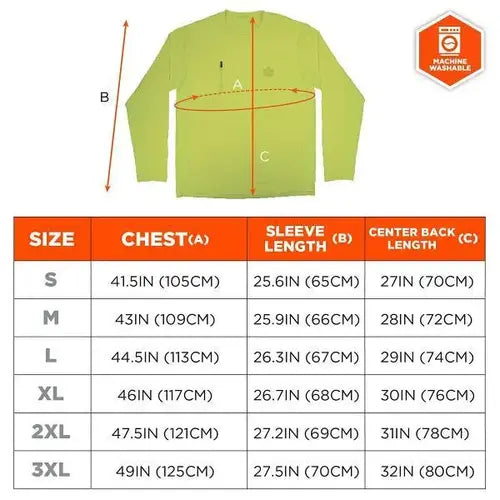 Ergodyne 12147 Chill-Its 6689 Cooling Long Sleeve Sun Shirt with UV Protection