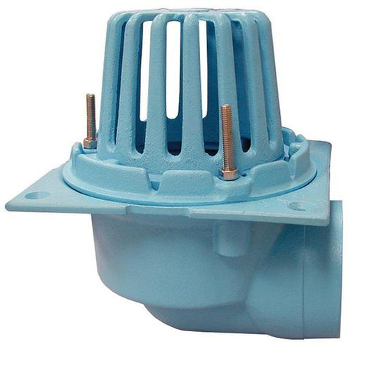 Jones Stephens R19404 4" Code Blue No-Hub Roof Drain with Side Outlet