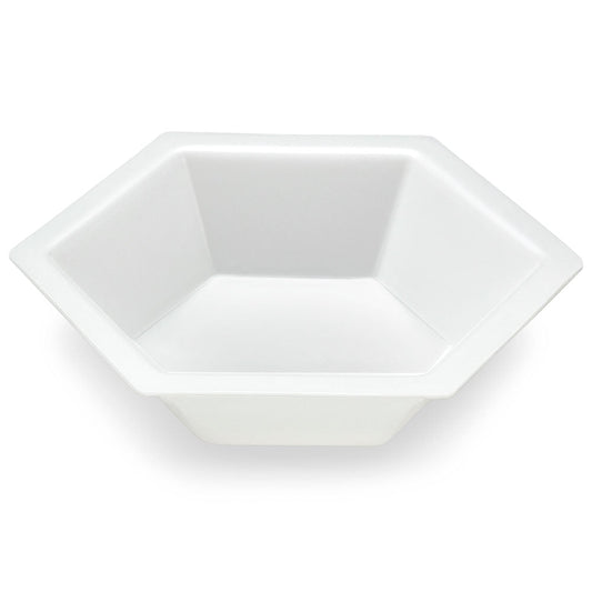 Globe Scientific 3616 Weighing Boat Plastic Hexagonal Antistatic PS White Medium 50mL