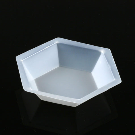 Globe Scientific 3618 Weighing Boat Plastic Hexagonal Antistatic PS White X-Large 350mL