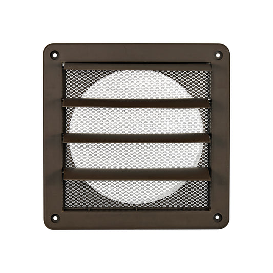 Lambro 361BS 6 Inch Brown Plastic Exhaust Wall Vent (Louvered) – Metal Bug Screen