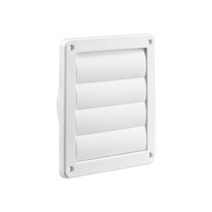 Lambro 361WS 6 Inch White Plastic Exhaust Wall Vent (Louvered) – Metal Bug Screen