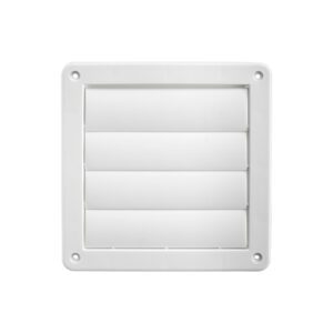 Lambro 361WS 6 Inch White Plastic Exhaust Wall Vent (Louvered) – Metal Bug Screen