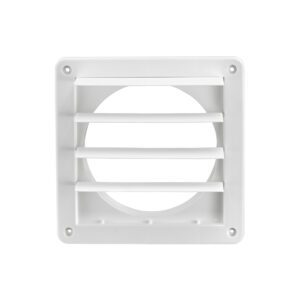 Lambro 361W 6 Inch White Plastic Exhaust Wall Louvered Vent