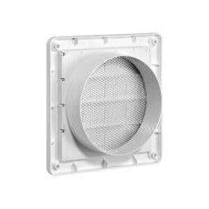 Lambro 361WS 6 Inch White Plastic Exhaust Wall Vent (Louvered) – Metal Bug Screen