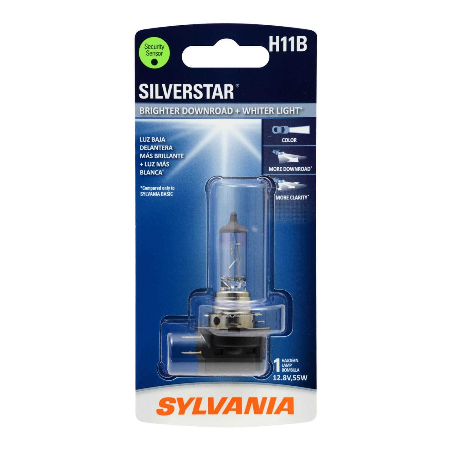 Sylvania Automotive 36216 Sylvania H11B Silverstar Halogen Headlight Bulb, 1 Pack