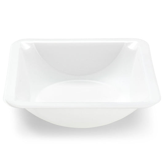 Globe Scientific 3621 Weighing Boat Plastic Square with Round Bottom Small Easy Pour Spout Antistatic 89 x 89 x 25mm PS White 100mL
