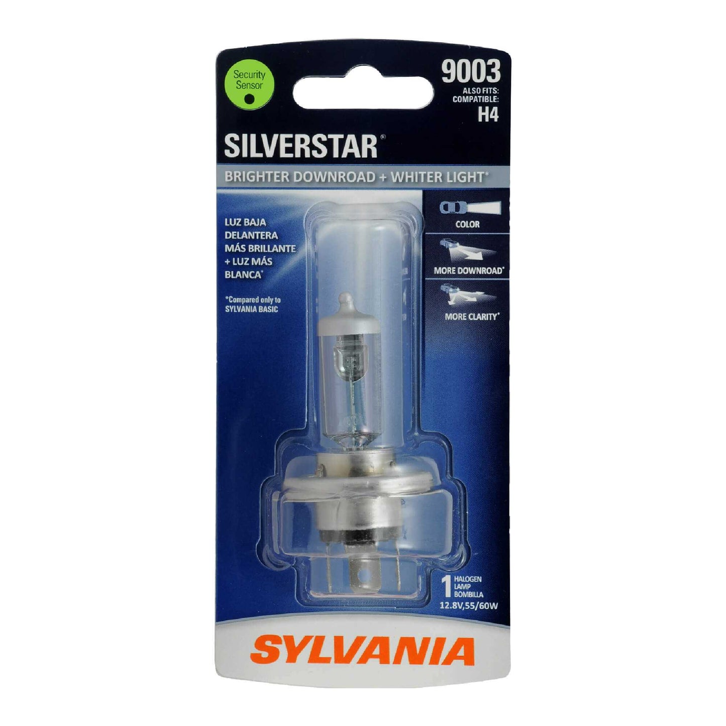 Sylvania Automotive 36226 Sylvania 9003 Silverstar Halogen Headlight Bulb, 1 Pack