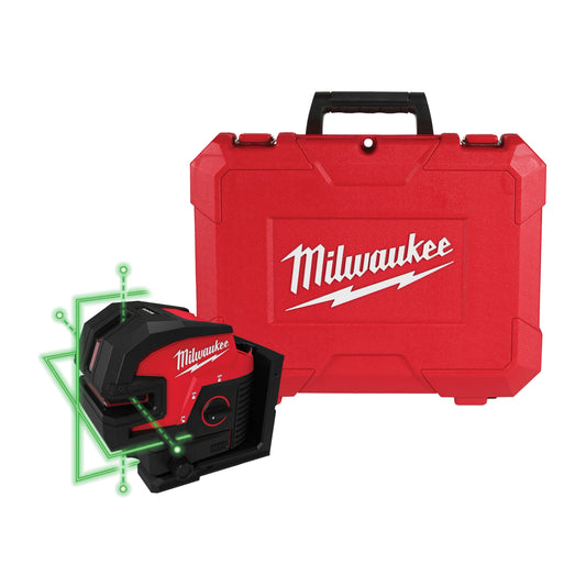 Milwaukee Tool 3624-20 M12™ Green Laser – Cross Line & 4-Points, 1 EA