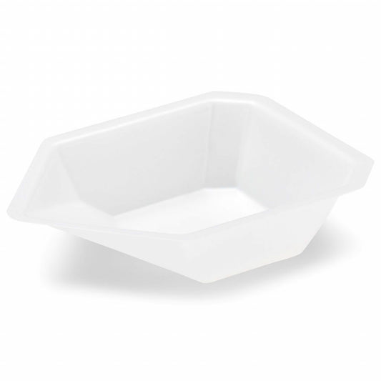 Globe Scientific 3627 Weighing Boat Vessel Plastic with Pour Spout Antistatic PS White/Natural 25mL