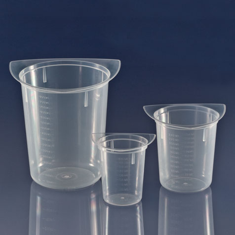 Globe Scientific 3632 Beaker Three Corner Clarified PP Graduated 250mL