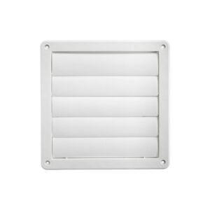 Lambro 363W 8 Inch White Plastic Exhaust Wall Louvered Vent